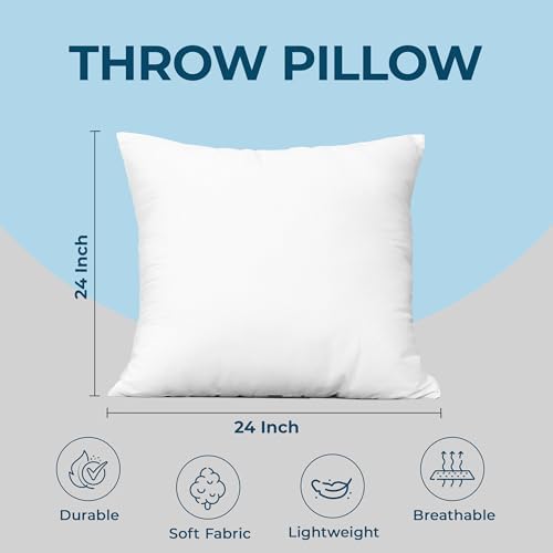Utopia Bedding Throw Pillows, Decorative 24x24 Pillow Inserts, Set of 4