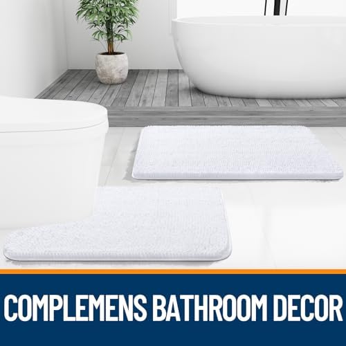 OLANLY Small Bathroom Rugs 30x18, Extra Soft Absorbent Chenille Bath Rugs