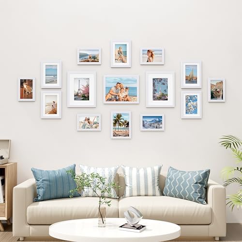 Vittanly 15 Pack Picture Frames Collage Wall Decor, Wall/Tabletop Display