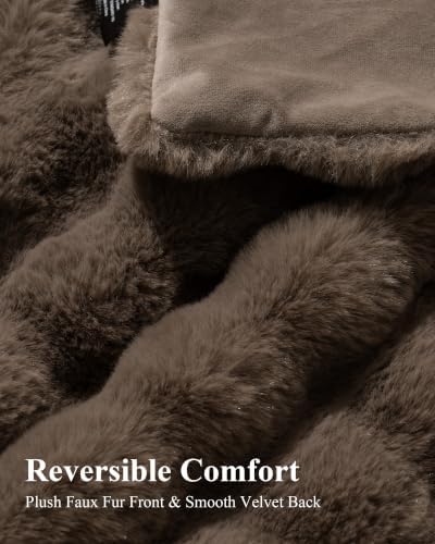 Ultra Soft Cozy Faux Fur Throw Blanket, Fuzzy Plush Thick Bubble Blanket, Oversize Luxury Fluffy Blanket for Couch