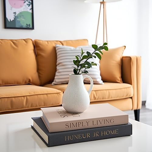 Decorative Books / Linen Storage Box / Apricot & Dark Gray / Set of 2