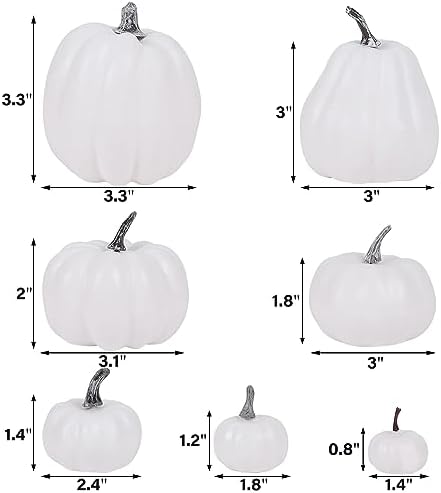 winemana 46 Pcs Artificial White Pumpkins Fall Decorations