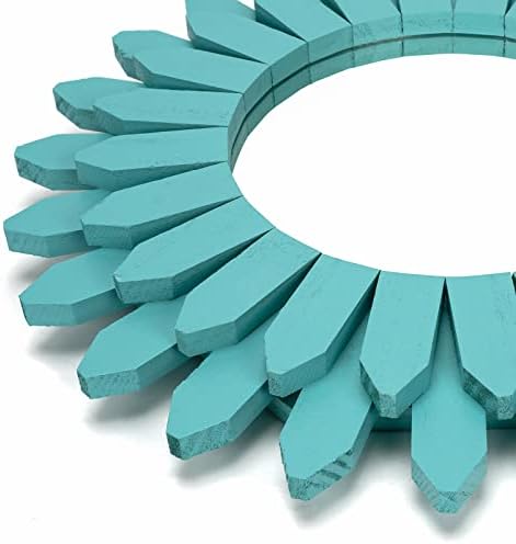 Honiway Beach Wall Decor Mirror 21 inch Wood Coastal Wall Decor Sunburst Boho Home Decor Room Decor for Bedroom Living