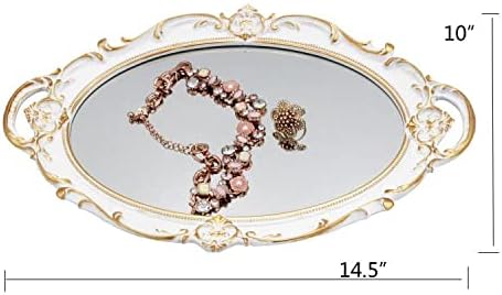 Vintage Mirror Tray / White / 14.5 x 10