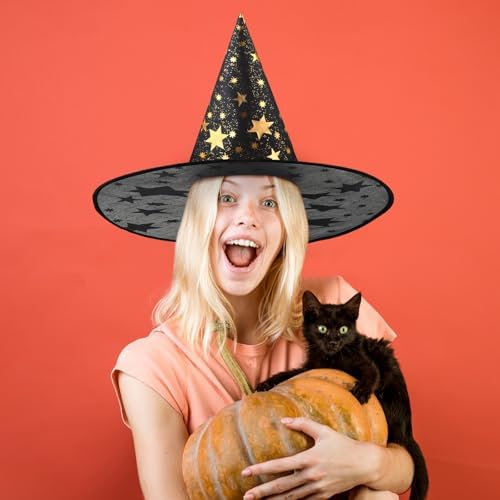 Newcotte 16 Pieces Witch Hats Halloween Costumes for Women Men Modern Witch Hats Fancy Dress Party Decorations