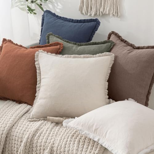 MIULEE Linen Decorative Fall Lumbar Throw Pillow Covers Malt Ball 12x20