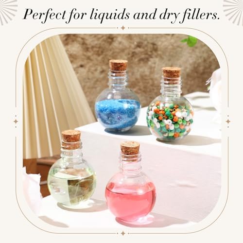 Bokon 50 Pack 1oz Plastic Mini Potion Bottles with Corks