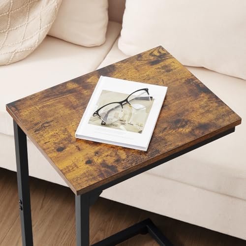 AMHANCIBLE C Shaped End Table Set of 2, Couch Side Table that Slide Under