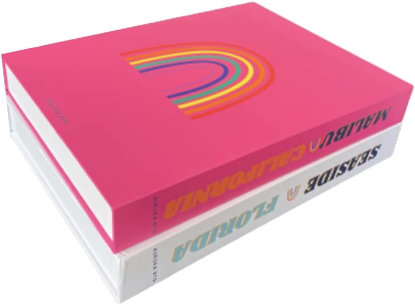 Women Modern Preppy Aesthetic Stacked Home Book Decor / Pink