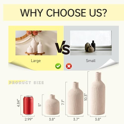 Ceramic Vase Home Table Decor / Set of 3