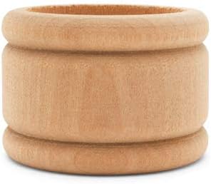 Unfinished Wood Napkin Rings Set of 100, 1-3/4 Inch Wooden Napkin Rings for Decorating and Crafting, Colonial Style, by
