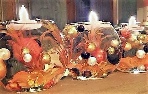 Vase Pearlfection 50 Floating Fall Thanksgiving Pumpkins, Leaves & Pearls