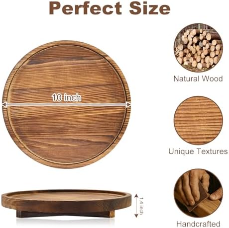 Round Wood Riser Bathroom Tray Countertop Vanity Tray Kitchen Sink Decor