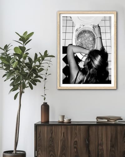 EcoHest 16x20 in After the Disco Party Framed Wall Art for Bathroom