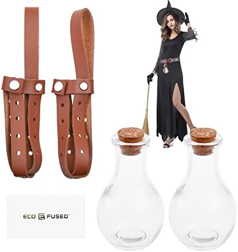 Eco-Fused Cosplay Potion Bottle with Holder - Clear Spherical, Wizard, Witch Costume Accessory - Stopper, Holder, Belt Loop
