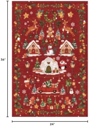 2x3 Christmas Cute Area Rug : Non-Slip Washable Winter Holiday Indoor Doormat Soft Low Pile Decorative Floor Mat for