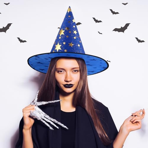 Newcotte 16 Pieces Witch Hats Halloween Costumes for Women Men Modern Witch Hats Fancy Dress Party Decorations
