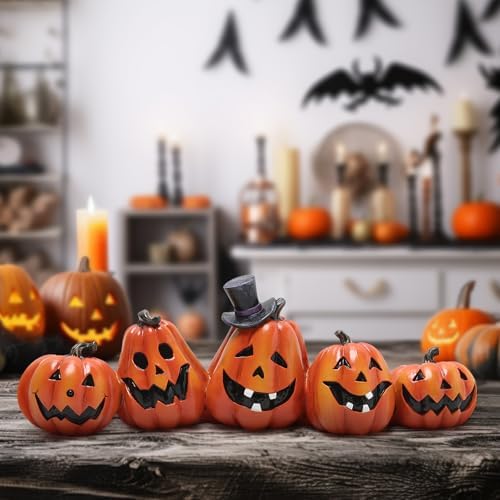 Hodao Halloween Pumpkin Decorations Indoor Jack O Lantern Tabletop Decor