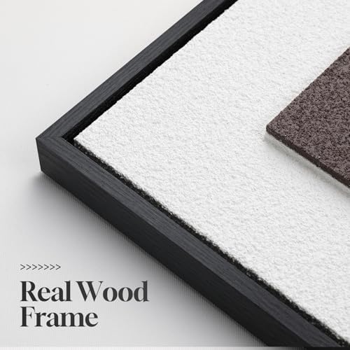 3D Textured Large Framed Neutral Abstract Wall Art for Living Room, 3 Piece
