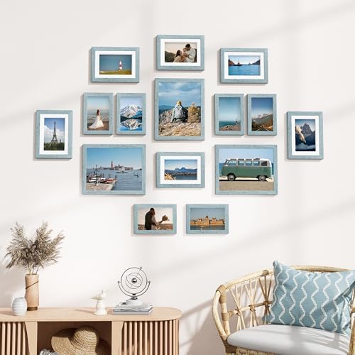 Vittanly 15 Pack Picture Frames Collage Wall Decor, Wall/Tabletop Display