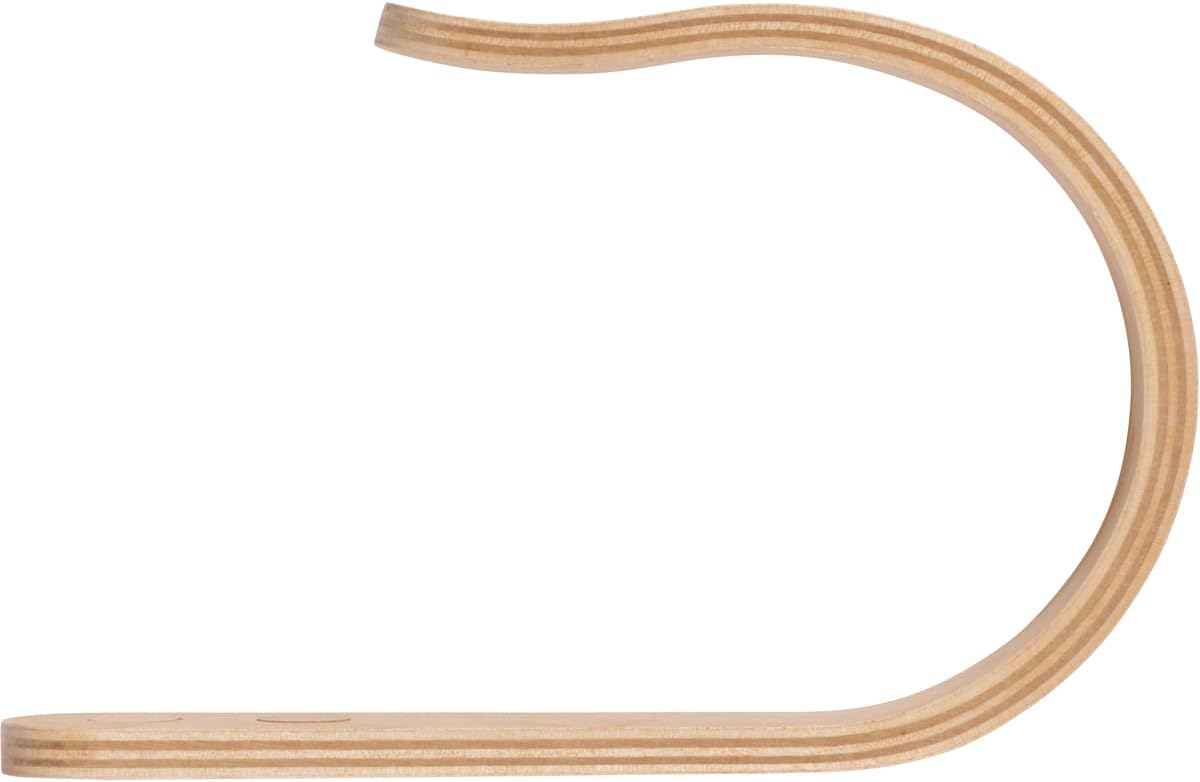 2 x Waveply Wood Curtain Holdbacks Plywood Drapery U Shaped Hook Tiebacks for Wall (Birch)