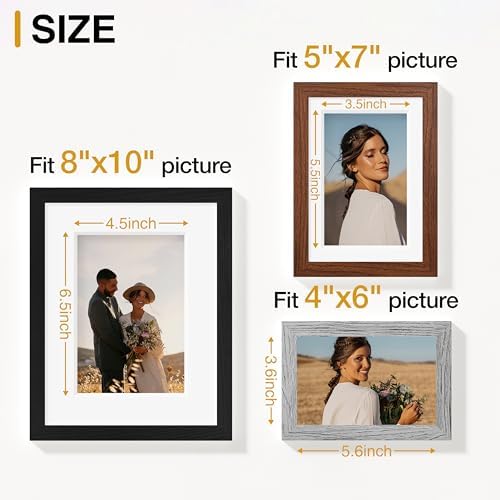 Vittanly 15 Pack Gallery Wall Frame Set, Black, Walnut Brown, Grey