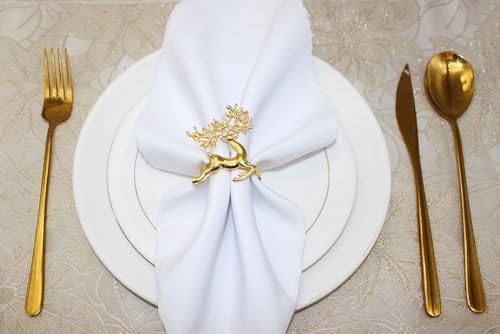 [New Napkin Rings Set of 8 Gold Set of 8 Napkin Rings Christmas, Holidays, Thanksgiving (Deer-3)