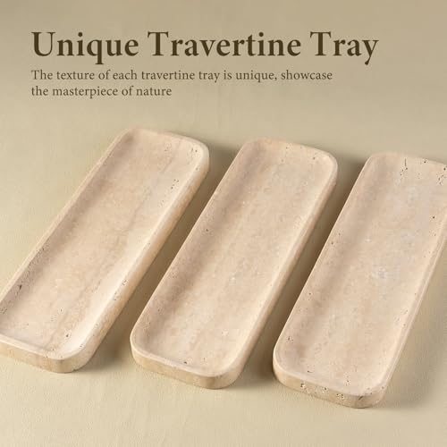 Stone Tray / Marble Tray / 12 x 4 / Travertine / Natural