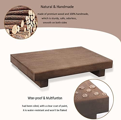 Wood Bathroom Tray Farmhouse Decor Kitchen Soap Holder, 9"x6" Walnut