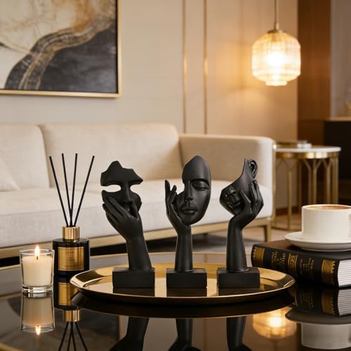Thinker Small Statue Set / Black / Set of 6