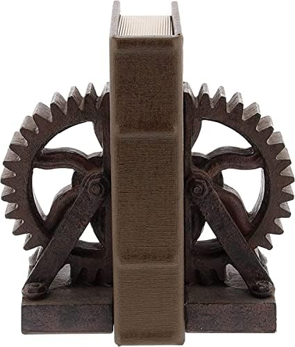 Industrial Gear Decorative Bookends / Wheel Gear / 10.5 Inch
