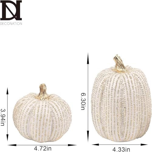 DN DECONATION Fall Thanksgiving Pumpkin Decor for Home Table Decor, 2 PCS