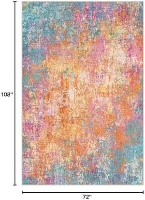 RELEANY Washable 6'x9' Abstract Area Rug for Living Room Starlight