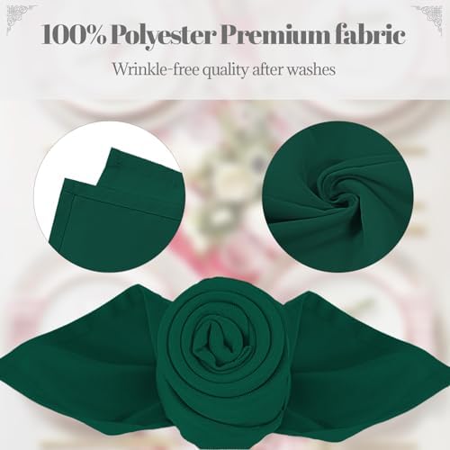 PLOYMONO Hunter Green Cloth Napkins - 8 Pack 17" x 17" Polyester Napkins