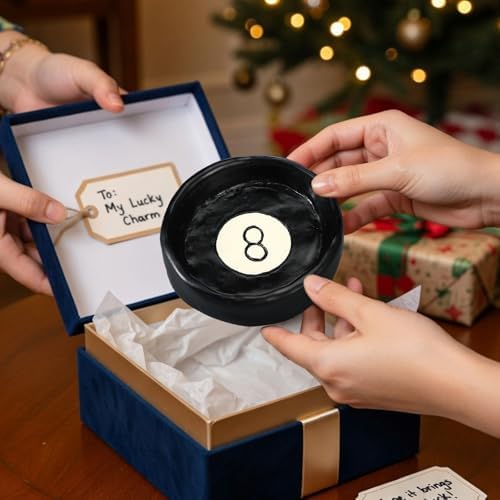 Ball 8 Jewelry Tray Trinket Dish 8 Ball Jewelry Tray Dish Desk Decor Resin Earrings / Black