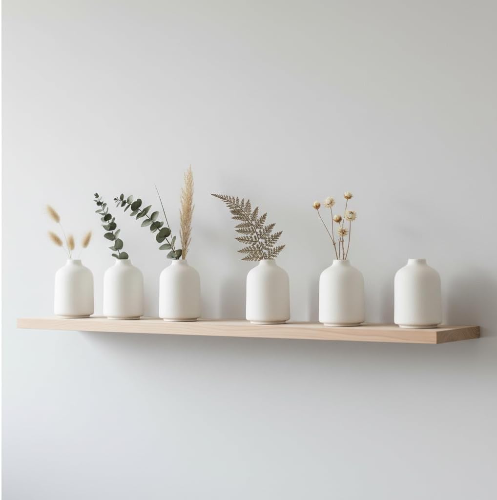 Mini Ceramic Vases / White / Set of 6
