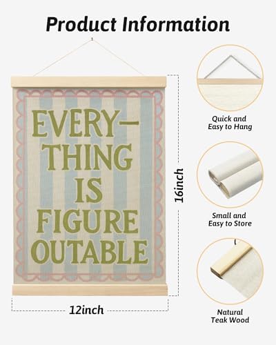 FGFK Everything Is Figureoutable Wall Art Poster Hanger Frame, Motivational Office Decor, Dopamine Positive