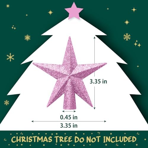 SUNEZLGO Mini Christmas Tree Topper, 3.35 Inch Small Star Treetop, Small Christmas Tree Top, Mini Christmas Tree Ornaments, Ornaments for Mini Tree