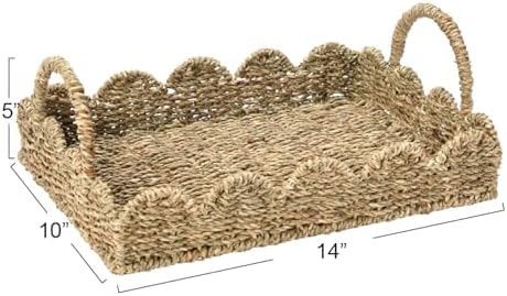 Seagrass Decorative Tray / Natural Seagrass / 13.8 x 9.8 x 5
