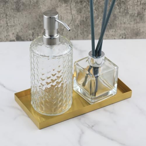 Metal Vanity Tray Lettering / Sanding Gold / 8 x 4.1 x 0.6