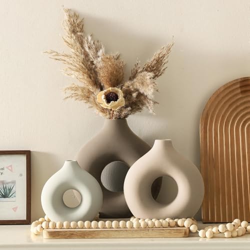 Ceramic Vase Home Table Decor / Farmhouse / Set of 3