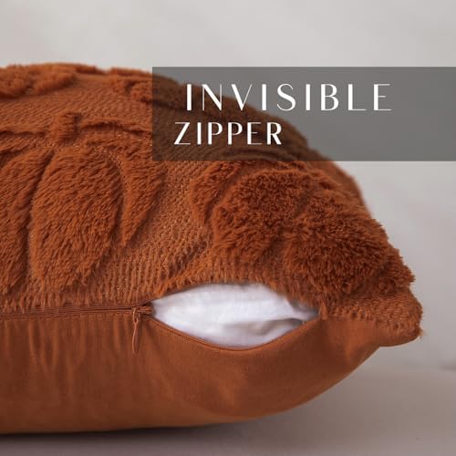 DFXSZ Fall Pillow Covers 16x16 2Pcs Rust Pumpkin Fall Decorations for Home
