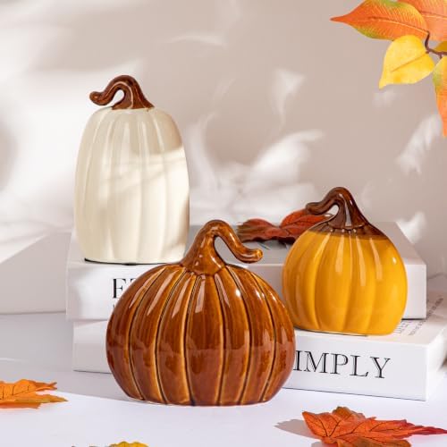 Ceramic Pumpkin Decor Fall Thanksgiving Farmhouse Pumpkin Table Centerpiece