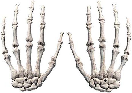 5 Pairs Halloween Skeleton Hands Realistic Plastic Fake Human Hands for Halloween Zombie Party Terror Scary Props