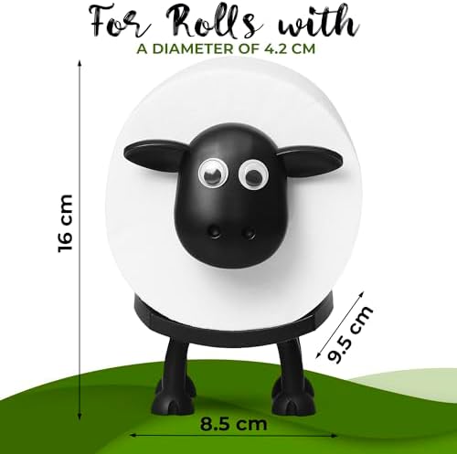 VELENTI Sheep Toilet Roll Holder - Funny Toilet Paper Holders Free Standing Cute Bathroom Decor - Premium 3D Printed