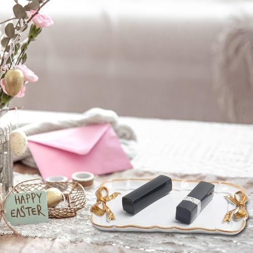 Warmtree Bow Jewelry Tray, Coquette Trinket Dish, Vanity Decor