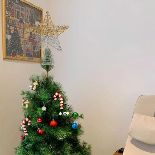 BinaryABC Iron Christmas Tree Star Topper,20cm Glittering Tree Topper
