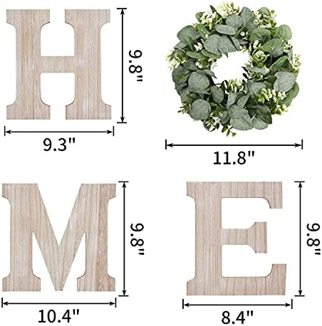 Pinkpum Wood Home Sign with Eucalyptus Wreath for O Home Decor Wall Decor