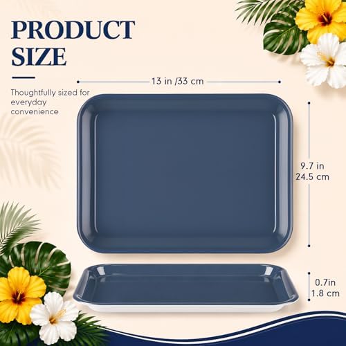 4 Pieces Blue Baby Shower Serving Trays Melamine Platters