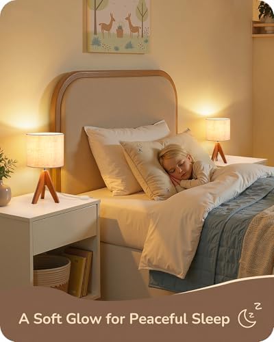 EDISHINE Tripod Table Lamp, Small Cute Bedside Lamp, 14.2 Inch, E26 Base